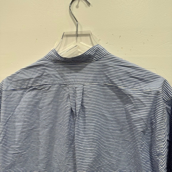 J. Crew Women’s Stripe Mandarin Collar Shirt Button Down Blue White - Picture 5 of 5